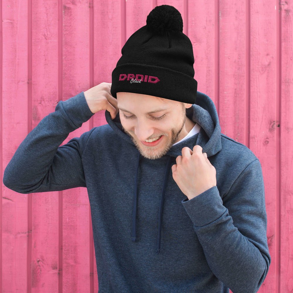 Droid Black Pom-Pom Beanie | Available In Multiple Colors
