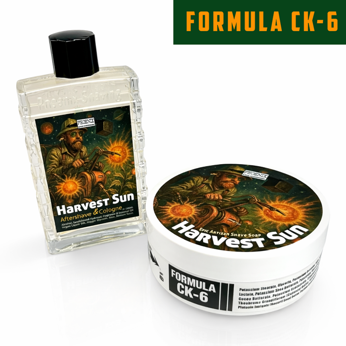 Harvest Sun Artisan Shave Soap & Aftershave Bundle | Ultra Premium CK-6 Formula | A Mystery Discovered...