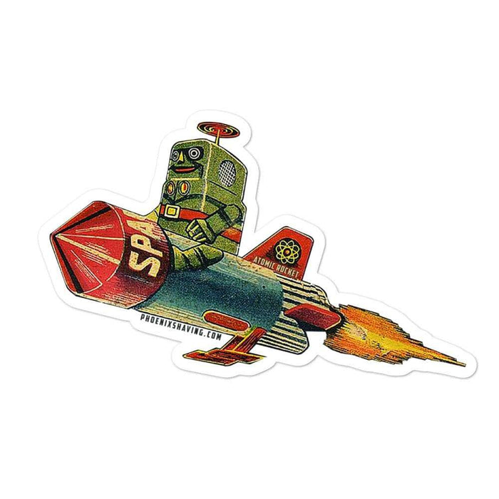 Atomic Rocket Vinyl Sticker - Phoenix Artisan Accoutrements