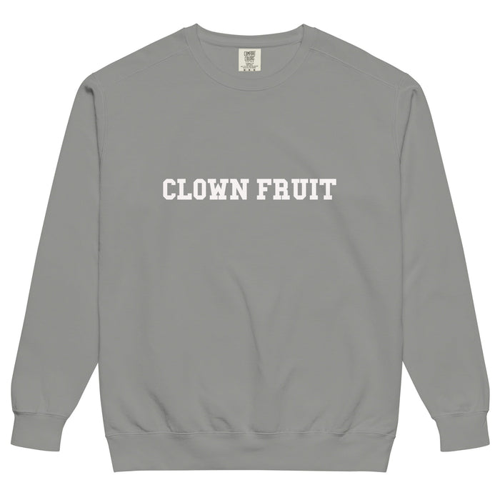 Clown Fruit “COLLEGE OF CHAOS” SWEATSHIRT | garment-dyed sweatshirt - Phoenix Artisan Accoutrements