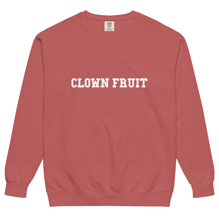 Clown Fruit “COLLEGE OF CHAOS” SWEATSHIRT | garment-dyed sweatshirt - Phoenix Artisan Accoutrements