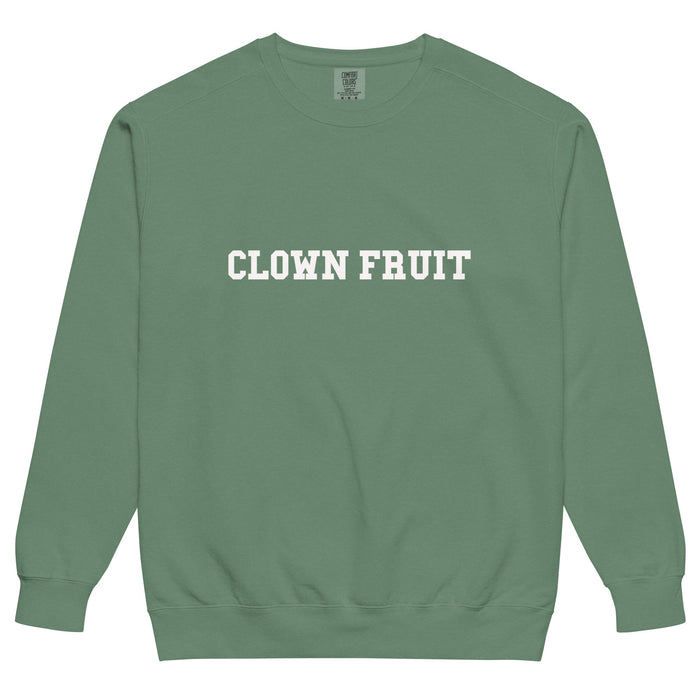Clown Fruit “COLLEGE OF CHAOS” SWEATSHIRT | garment-dyed sweatshirt - Phoenix Artisan Accoutrements