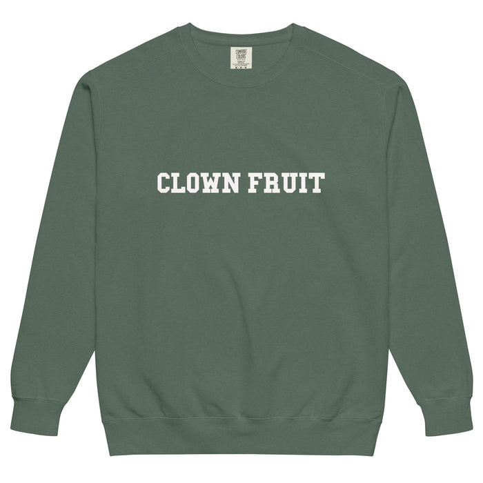 Clown Fruit “COLLEGE OF CHAOS” SWEATSHIRT | garment-dyed sweatshirt - Phoenix Artisan Accoutrements