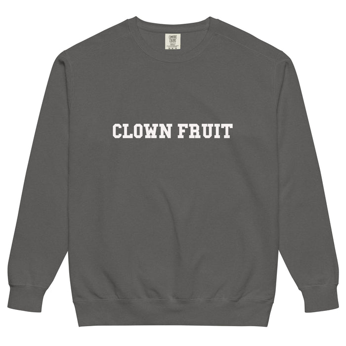 Clown Fruit “COLLEGE OF CHAOS” SWEATSHIRT | garment-dyed sweatshirt - Phoenix Artisan Accoutrements