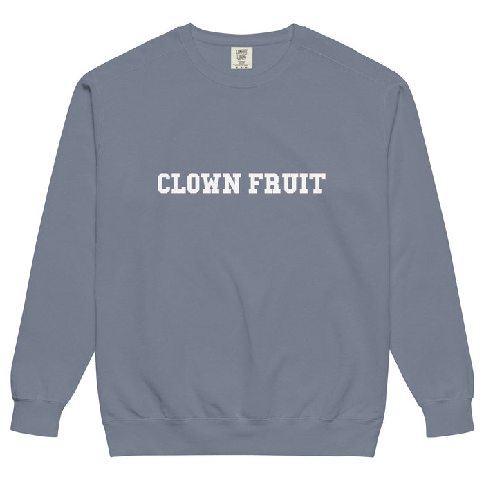 Clown Fruit “COLLEGE OF CHAOS” SWEATSHIRT | garment-dyed sweatshirt - Phoenix Artisan Accoutrements