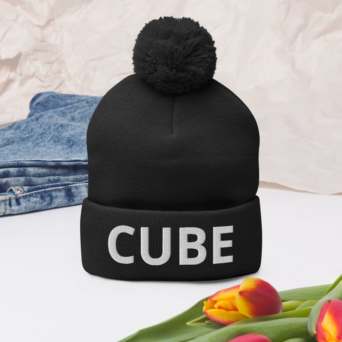 CUBE Pom-Pom Beanie | Available in Multiple Colors! - Phoenix Artisan Accoutrements