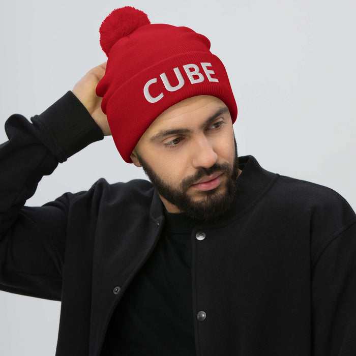 CUBE Pom-Pom Beanie | Available in Multiple Colors! - Phoenix Artisan Accoutrements