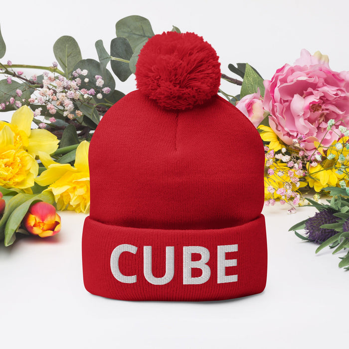 CUBE Pom-Pom Beanie | Available in Multiple Colors! - Phoenix Artisan Accoutrements