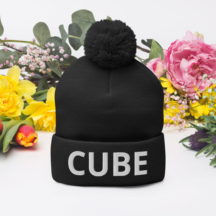 CUBE Pom-Pom Beanie | Available in Multiple Colors! - Phoenix Artisan Accoutrements