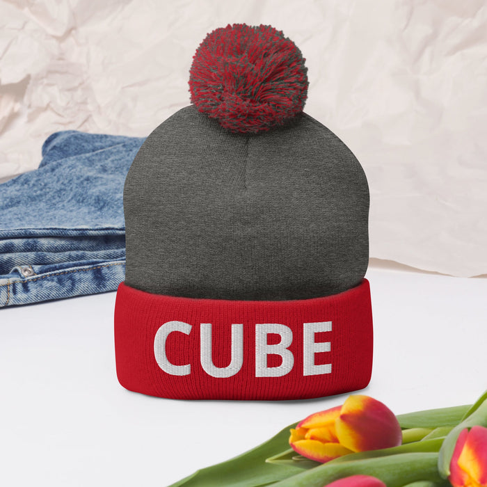 CUBE Pom-Pom Beanie | Available in Multiple Colors! - Phoenix Artisan Accoutrements
