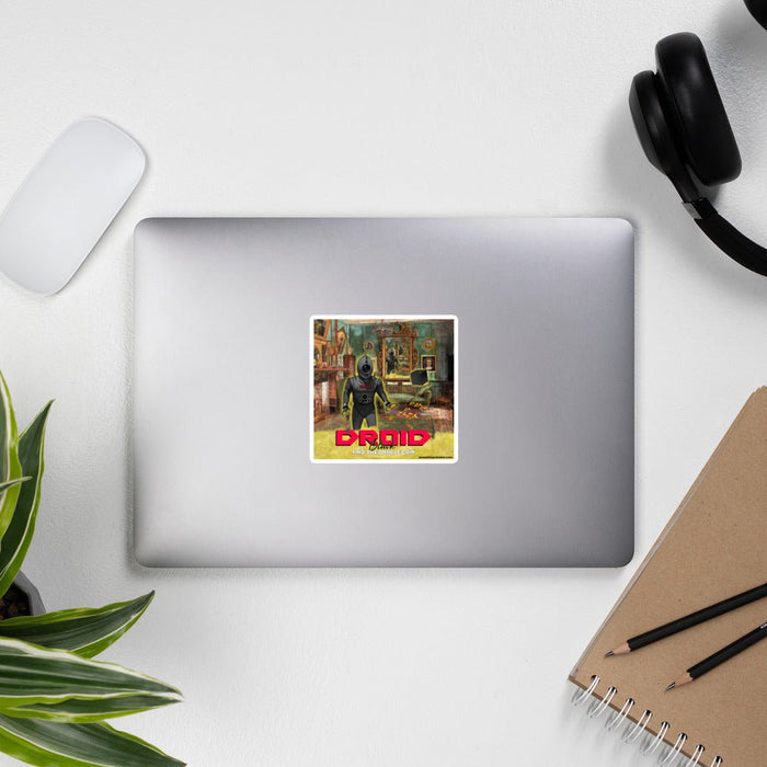 Droid Black & The Oracle Coin Bubble-Free Vinyl Stickers | Available in 3 Sizes! - Phoenix Artisan Accoutrements