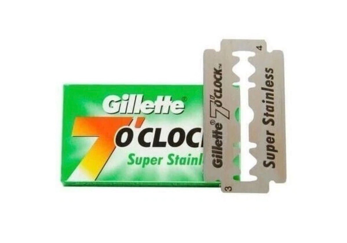 Gillette Ss Razor Gillette 7 O’Clock Super Stainless DE Double Edge Razor Blades | 5 Bla ...