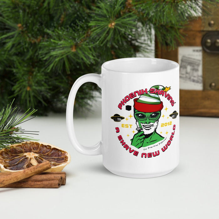 Holiday Phoenix Shaving Classic White High Gloss Diner Coffee Mug | 2 Sizes! - Phoenix Artisan Accoutrements
