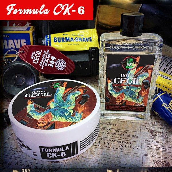 Hotel Cecil Artisan Shave Soap & Aftershave Cologne | Homage To The Original Burma Shave | Formula CK-6 - Phoenix Artisan Accoutrements