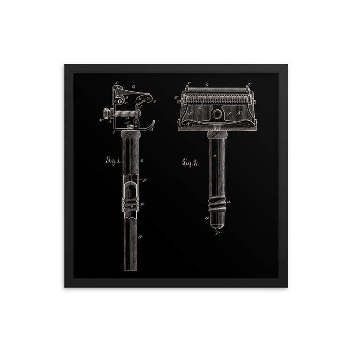 Kampfe Brothers Patent Drawing Elegant Black Framed Print - Phoenix Artisan Accoutrements