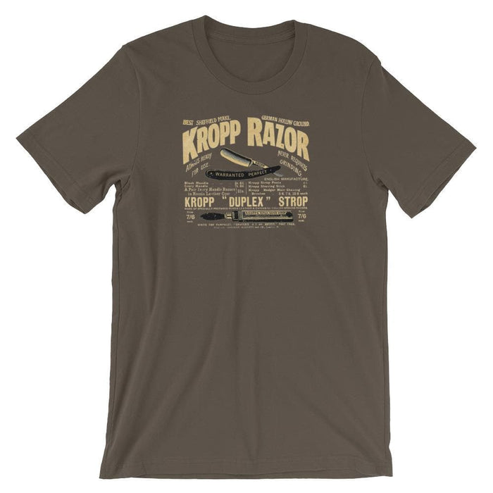 Kropp Straight Razor Vintage Ad Creme Short-Sleeve Unisex T-Shirt - Phoenix Artisan Accoutrements