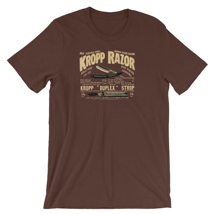 Kropp Straight Razor Vintage Ad Creme Short-Sleeve Unisex T-Shirt - Phoenix Artisan Accoutrements