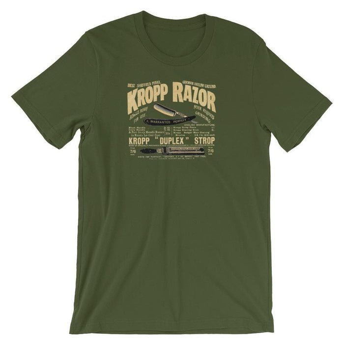 Kropp Straight Razor Vintage Ad Creme Short-Sleeve Unisex T-Shirt - Phoenix Artisan Accoutrements