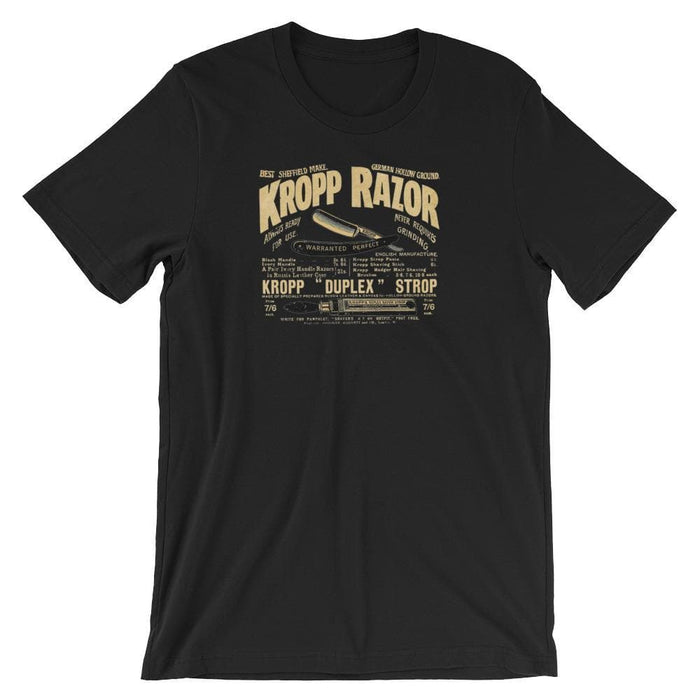 Kropp Straight Razor Vintage Ad Creme Short-Sleeve Unisex T-Shirt - Phoenix Artisan Accoutrements