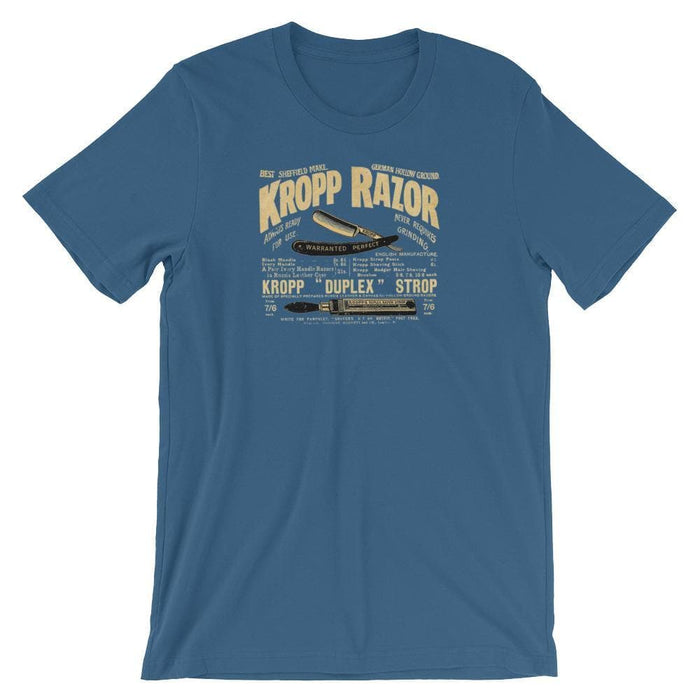 Kropp Straight Razor Vintage Ad Creme Short-Sleeve Unisex T-Shirt - Phoenix Artisan Accoutrements