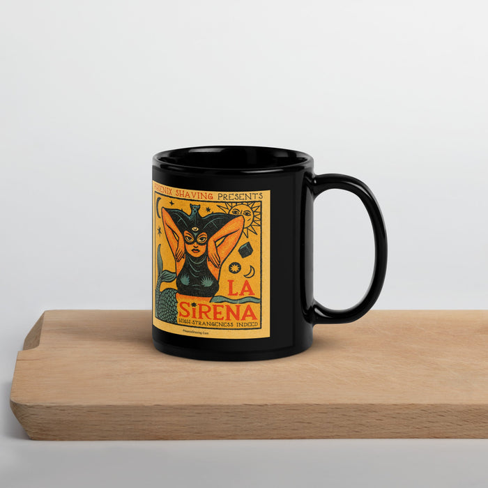 La Sirena Black Diner Style Coffee Mug - Phoenix Artisan Accoutrements