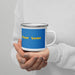 "Necesario / Stamp Whore" Camino De Santiago | Classic Campers Enamel Coffee Mug - Phoenix Artisan Accoutrements