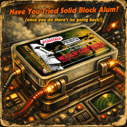 Phoenix Shaving SOLID BLOCK No Slip Grip Alum | Nature's Ancient Aftershave! | 3.17 oz [90 Grams] | W/ Rubber Grip Band & Recyclable Plastic Travel Case! - Phoenix Artisan Accoutrements