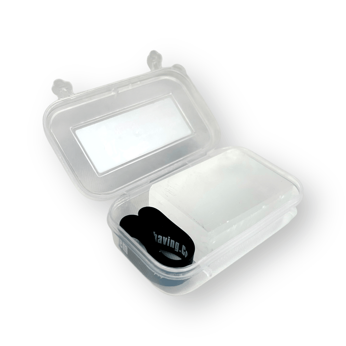 Phoenix Shaving SOLID BLOCK No Slip Grip Alum **SECONDS** | Nature's Ancient Aftershave! | W/ Rubber Grip Band & Recyclable Plastic Travel Case! - Phoenix Artisan Accoutrements