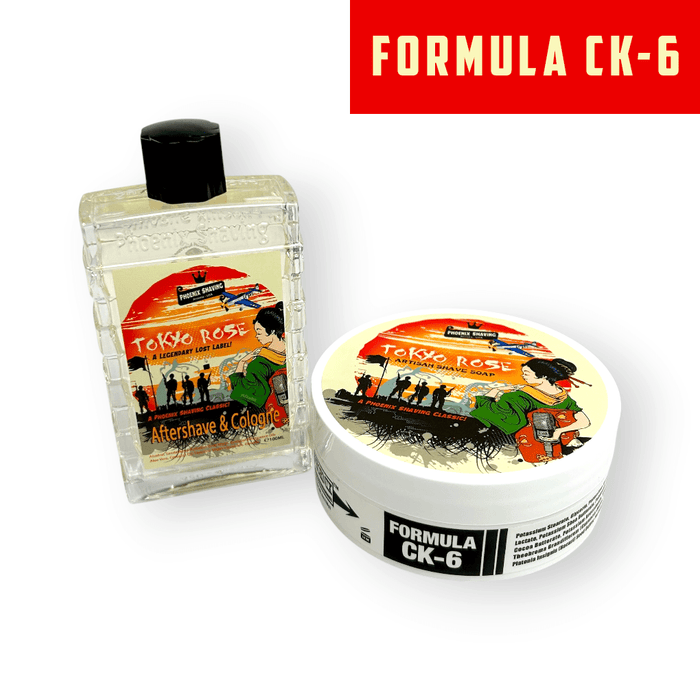 Tokyo Rose CK6 Artisan Shave Soap & Aftershave Cologne Bundle | Ultra Premium CK-6 Formula - Phoenix Shaving