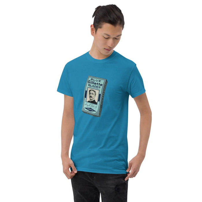 Vintage Blue Blades Short Sleeve T-Shirt | Heavier Weight & Classic Fit Tee - Phoenix Artisan Accoutrements