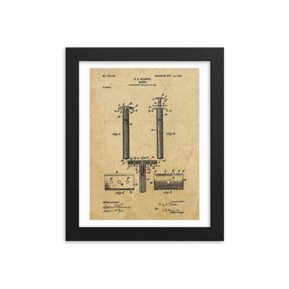 Vintage King C Gillette Patent Drawing 2 - 1904 Framed Print — Phoenix ...