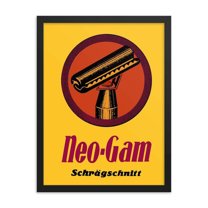 Vintage Neo-Gam Slant Razor Advert Framed Print - Phoenix Artisan Accoutrements