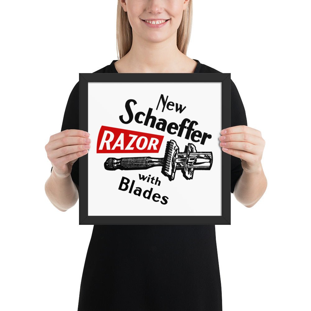 Weed Razor Ad Vintage Schaeffer Safety Razor Ad Framed Print | Available in Multiple ...