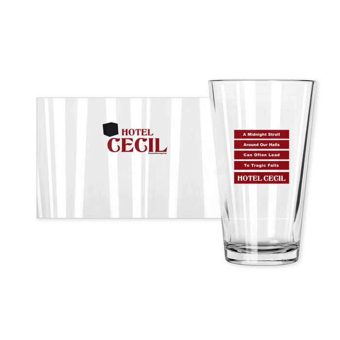 Hotel Cecil Haunted Pint Glass | Made in the USA | Collectible - Phoenix Artisan Accoutrements